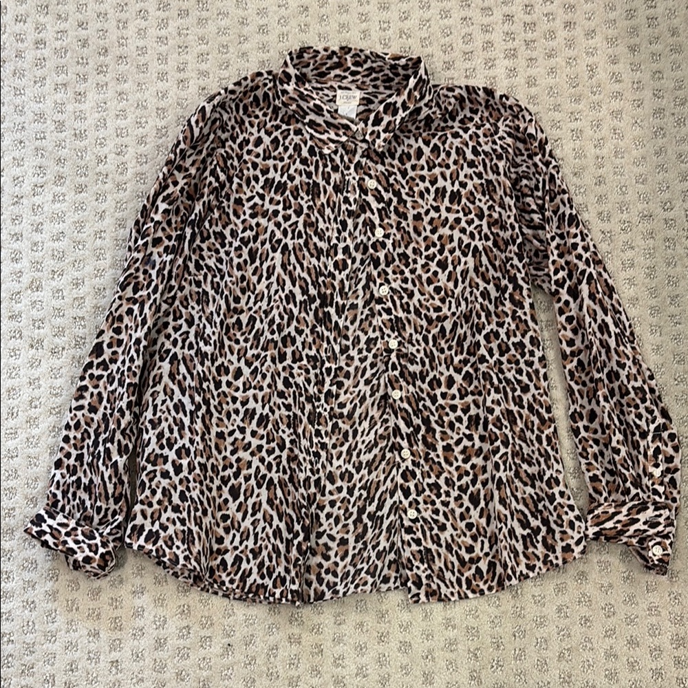 J. Crew Leopard Print Button-Down Shirt